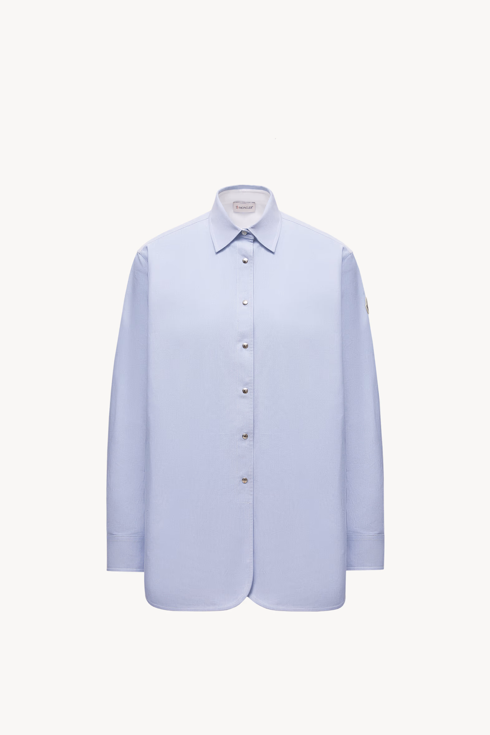 Oxford Cotton Long Sleeve Shirt Women Light Blue Moncler 2